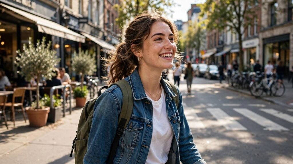 Confident young woman smiling in the city — confidence quotes